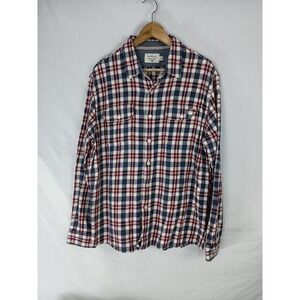 The Normal Brand Bear Flannel Size XL Button Shirt Mens Red Multi Colored Plaid